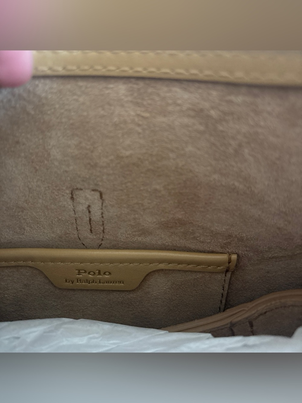 Ralph Lauren Polo ID calfskin leather Bag authentic Cashmere - Picture 5 of 5